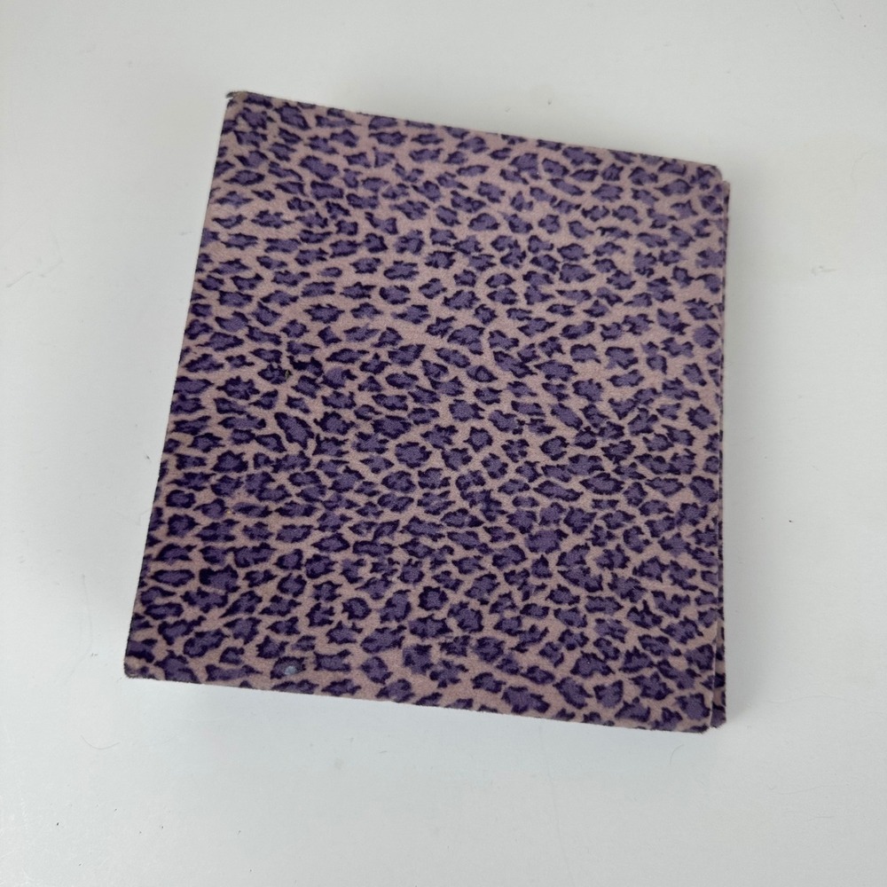 Purple Leopard Print Small Photo Album Binder Animal Pattern Fabric Cover 2 Ring